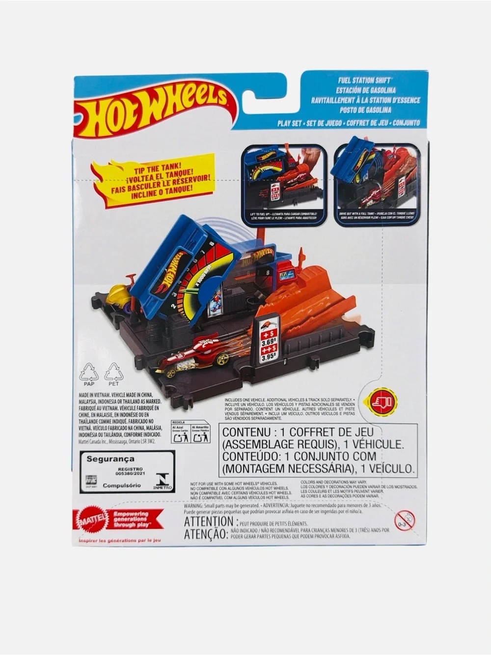 Hot Wheels City Fuel Station Shift Playset Gas Station Track Set (Car Included)